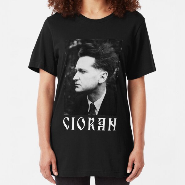 E.M. Cioran Black Metal Style Logo Slim Fit T-Shirt