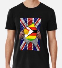 Zimbabwean Flag Ripped - Born In United Kingdom Roots From Zimbabwe Männer Premium T-Shirts