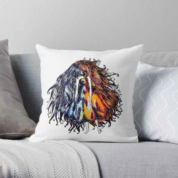 Hot & Cold Faceless girl Throw Pillow
