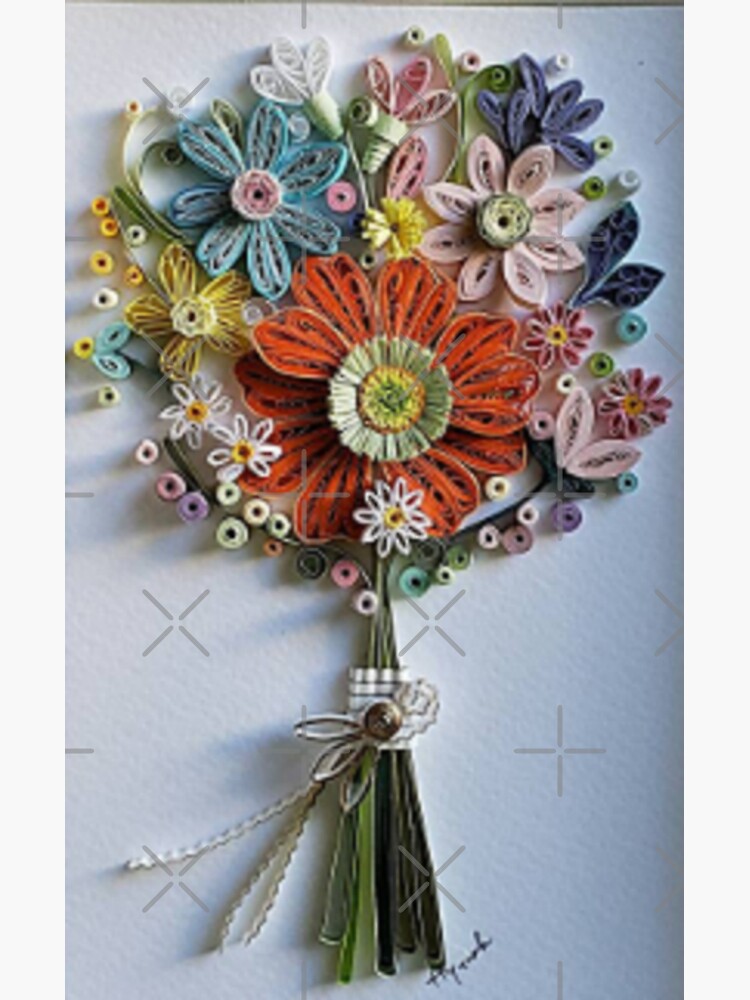 "Paper quilling flower bouquet" Sticker for Sale by solsolyi Redbubble
