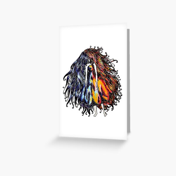 Hot & Cold Faceless girl Greeting Card