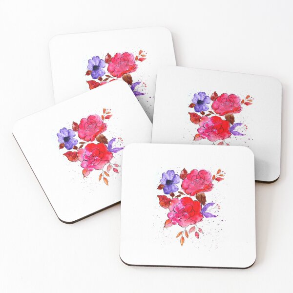 Item preview, Vibrant watercolor flowers designed and sold by CurvedPoints.