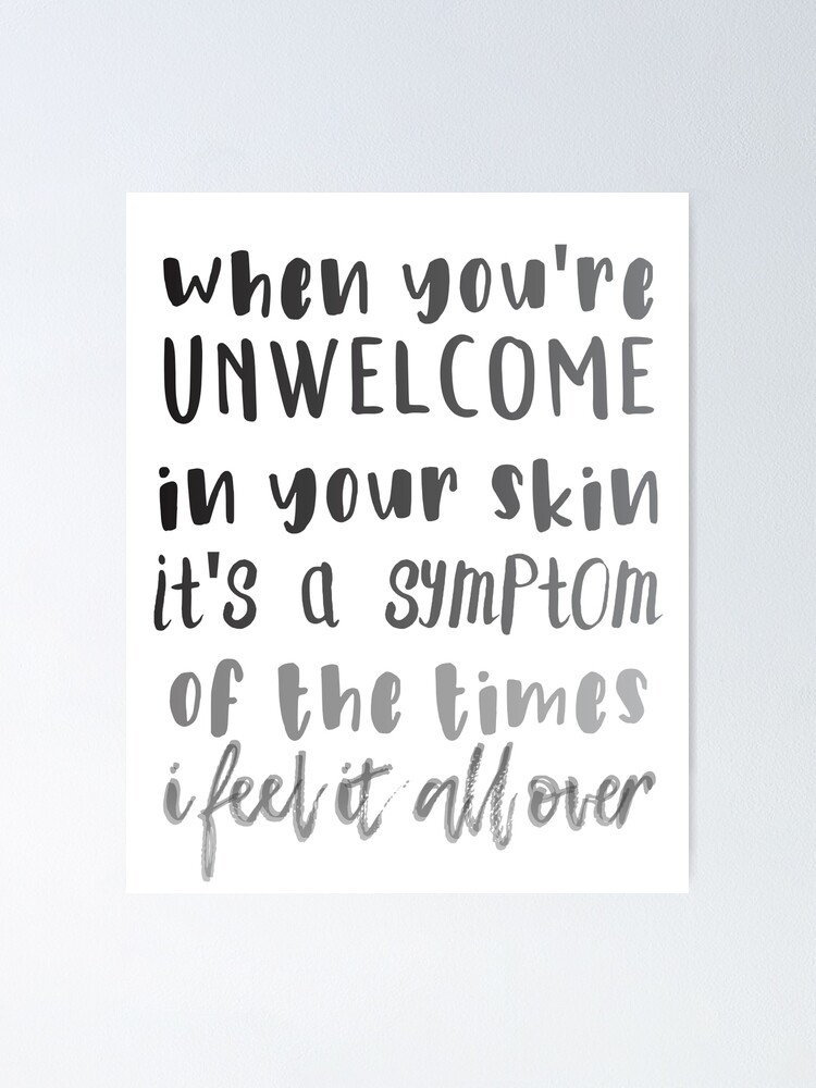  i feel it all over lyrics the maine poster by moniquealexa redbubble