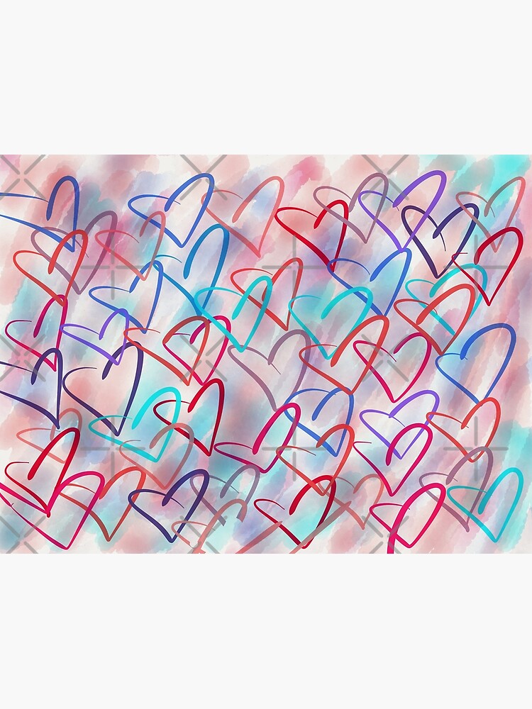 Lovely Hearts - Hand Drawn Cute Dreamy Pastel Art by OneDayArt