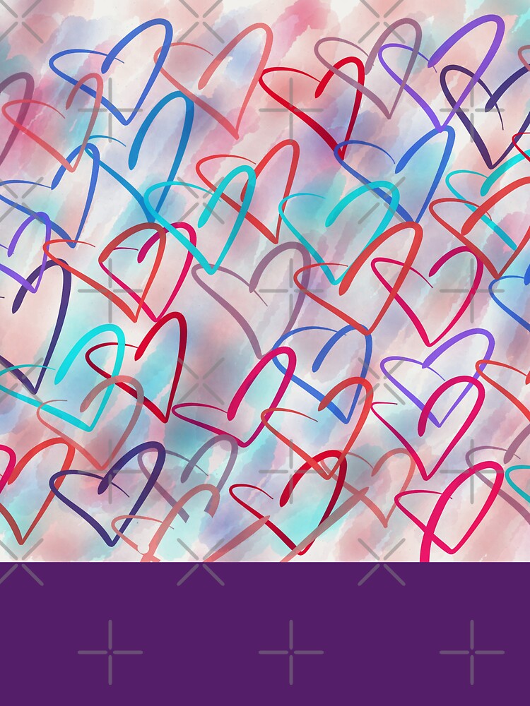 Lovely Hearts - Hand Drawn Cute Dreamy Pastel Art by OneDayArt