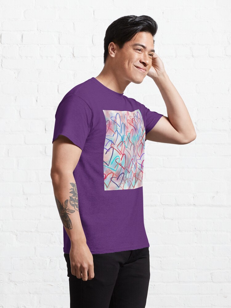 Alternate view of Lovely Hearts - Hand Drawn Cute Dreamy Pastel Art Classic T-Shirt