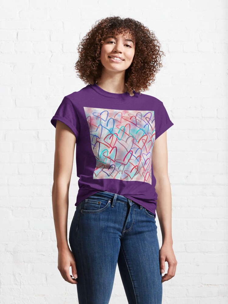 Alternate view of Lovely Hearts - Hand Drawn Cute Dreamy Pastel Art Classic T-Shirt
