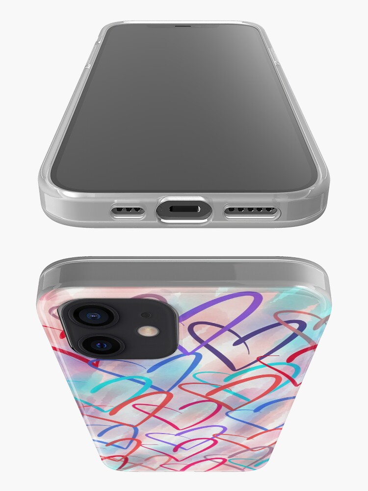Alternate view of Lovely Hearts - Hand Drawn Cute Dreamy Pastel Art iPhone Case & Cover