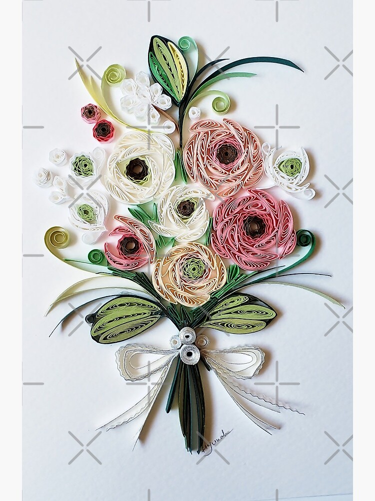 Paper quilling Art, mother,s day gift, flower bouquet Greeting Card for  Sale by Sweetpaperdesignsol Hyunah Yi