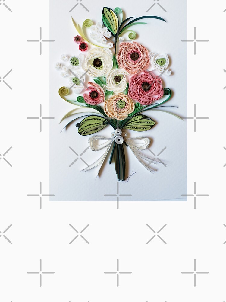 Printed Paper quilling Art. Paper quilling flower bouquet. Handmade   Greeting Card for Sale by Sweetpaperdesignsol Hyunah Yi