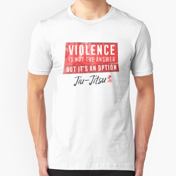 Jiu Jitsu Violence Not The Answer Dark Jujitsu BJJ Gift Dark Slim Fit T-Shirt