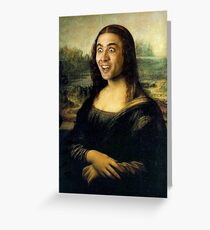 Nicholas Cage Mona Lisa Greeting Card