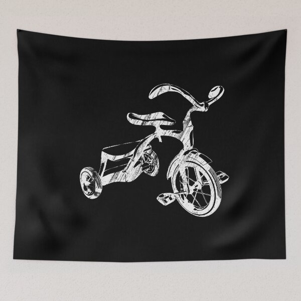 Item preview, Ride Hard Vintage Tricycle Pedal Power Kids Retro Trike White designed and sold by KNUXX Shop.