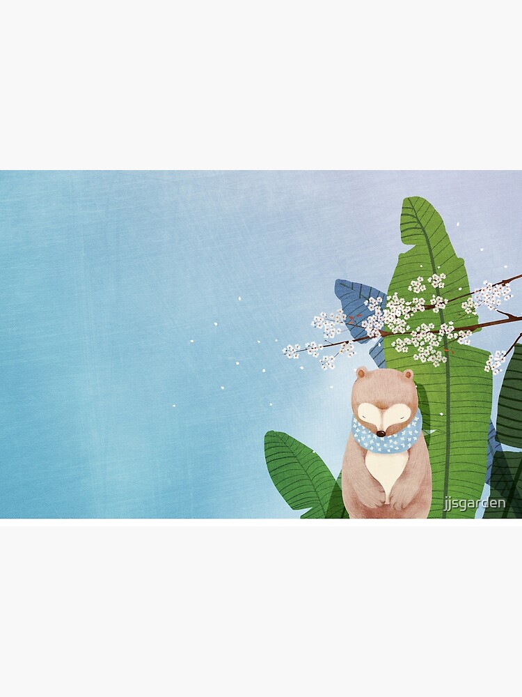 White Socks Series: Bear Under Sakura Blossom by jjsgarden