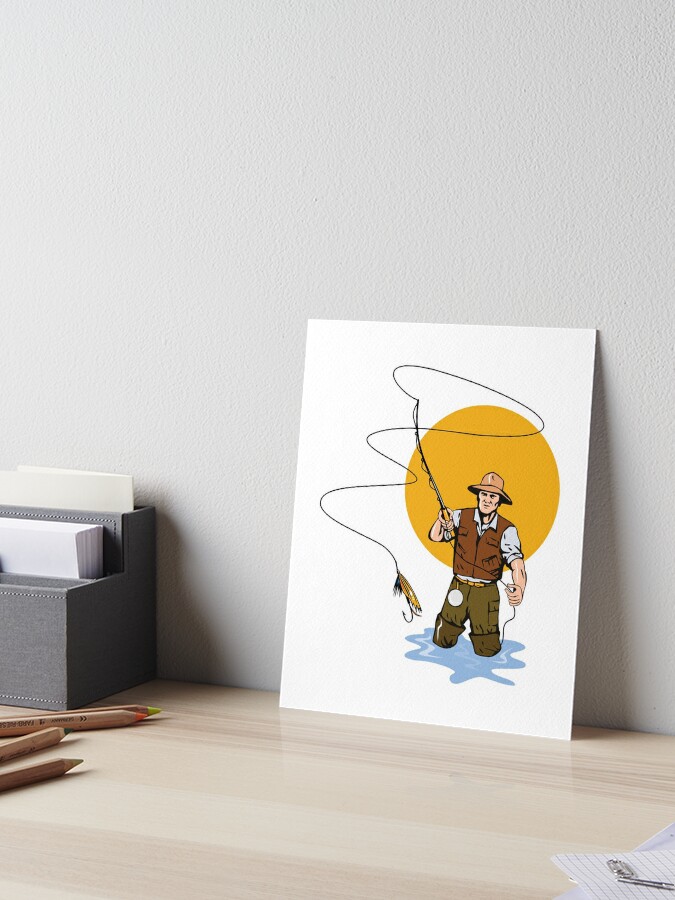 Vintage Retro Fly Fishing Gift For Men Art Board Print for Sale by  MintedFresh