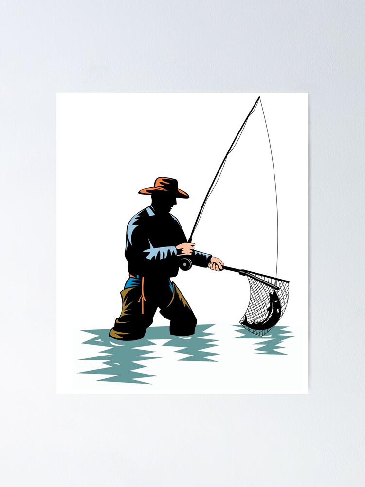 Vintage Retro Fly Fishing Gift For Men Poster for Sale by MintedFresh