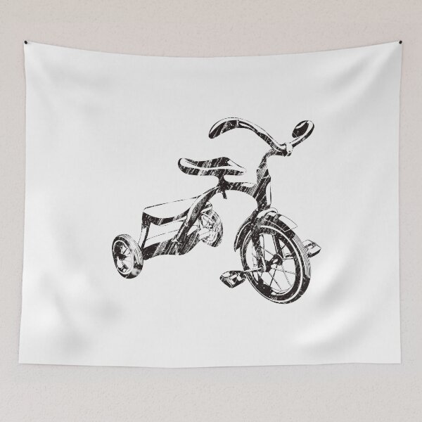 Item preview, Ride Hard Vintage Tricycle Pedal Power Kids Retro Trike designed and sold by KNUXX Shop.
