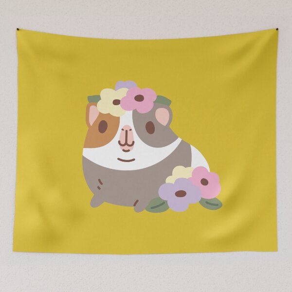 Item preview, Guinea pig and flowers Pattern  designed and sold by Miri-Noristudio.