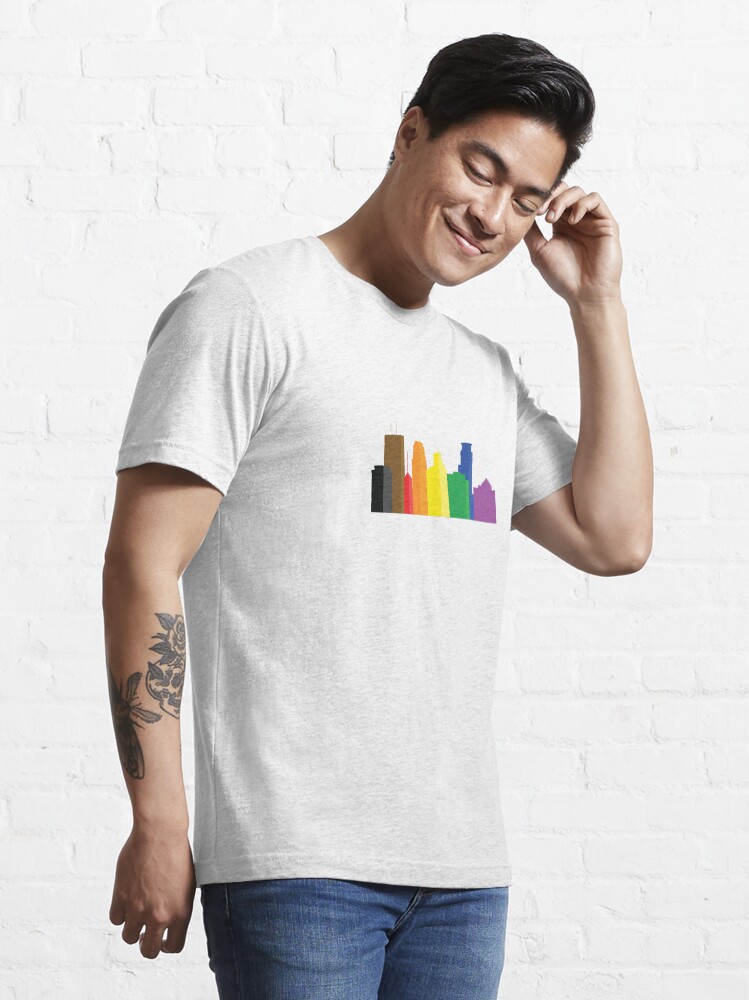 Alternate view of Minneapolis Pride Skyline Essential T-Shirt