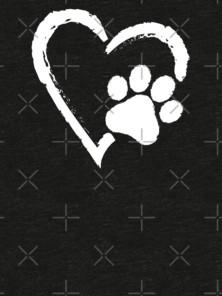 Love Heart Paw Print (white print) by rescuedogs101