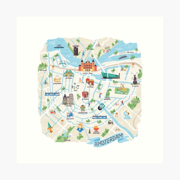 Amsterdam City Map Art Print