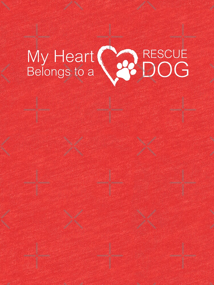 My Heart Belongs to a Rescue Dog - Heart Paw Print by rescuedogs101