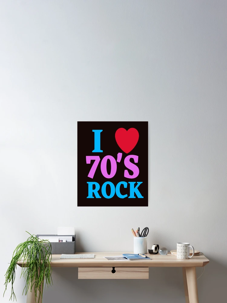 I Love Rock 70s Music Design Retro