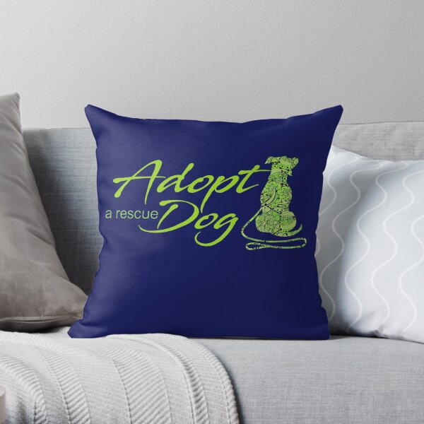 Adopt a Rescue Dog - Beautiful Paisley Dog - Lime Green Throw Pillow