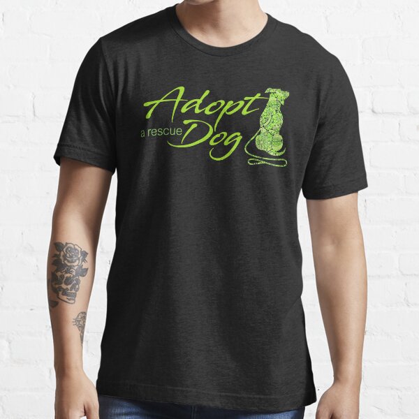 Adopt a Rescue Dog - Beautiful Paisley Dog - Lime Green Essential T-Shirt