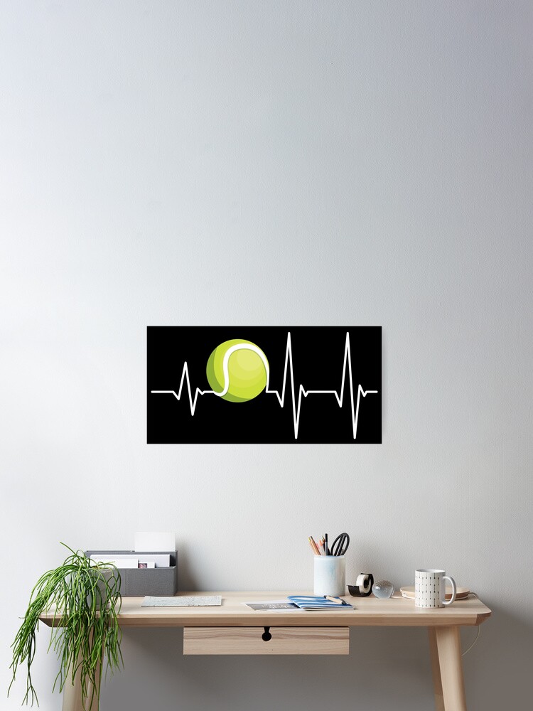 Funny Heartbeat Tennis Ball T-Shirt Players Sports Fan Gift