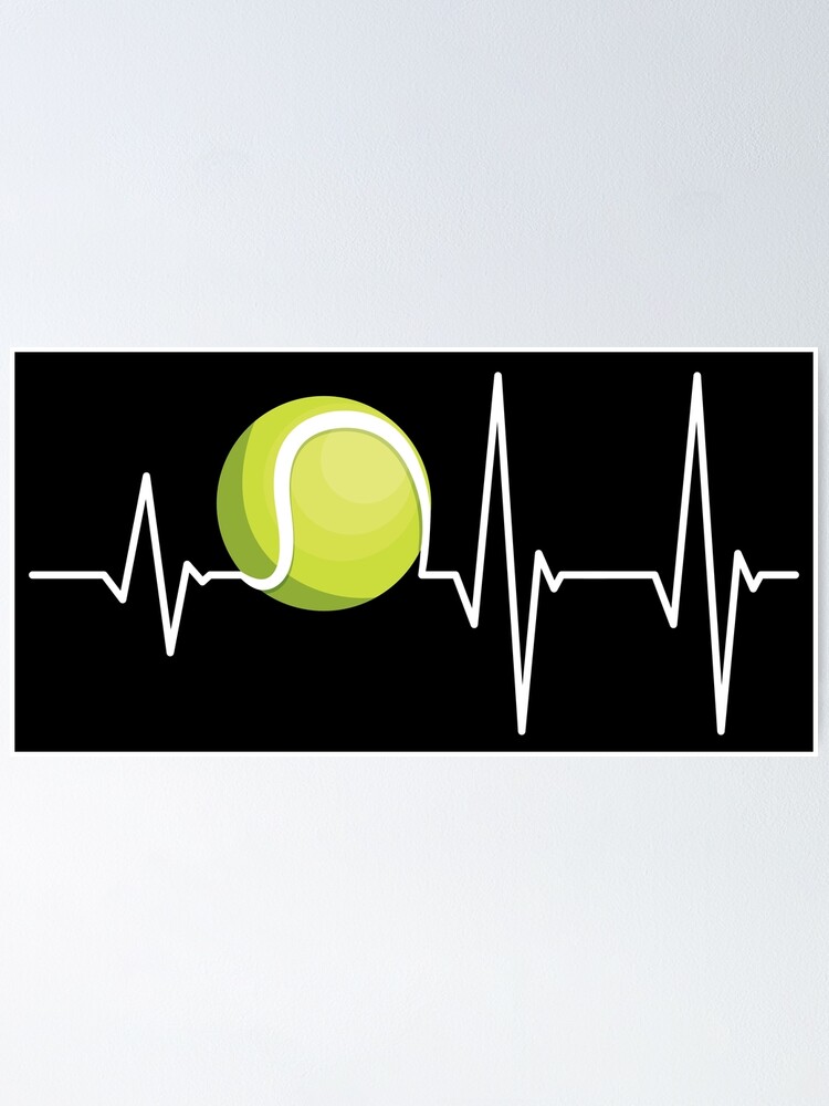 Funny Heartbeat Tennis Ball T-Shirt Players Sports Fan Gift