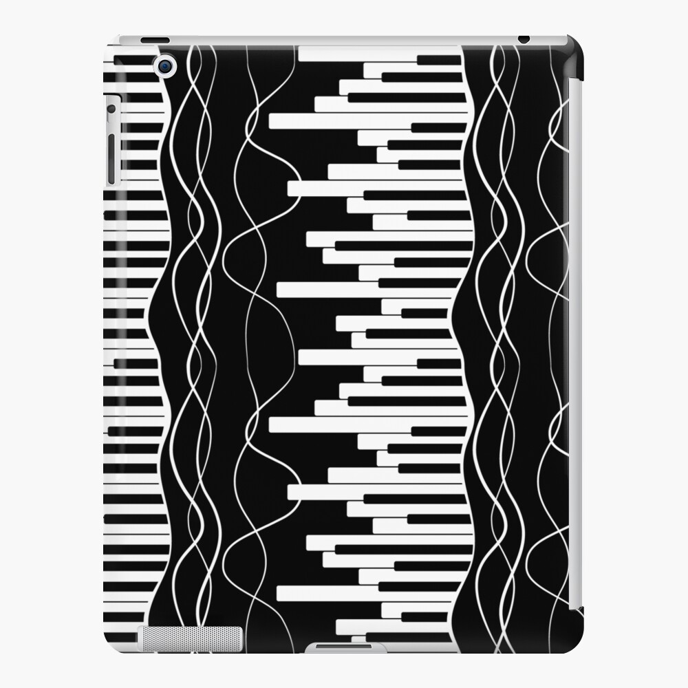 Piano and waves in black and white large scale iPad Case & Skin