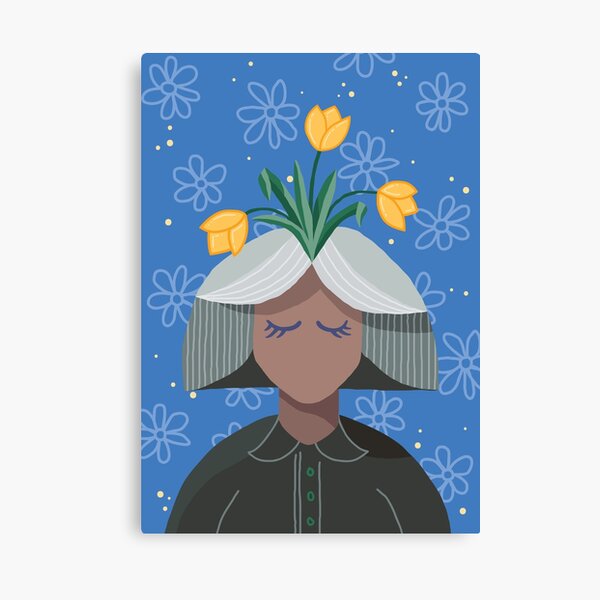 Flower Girl Daydreamer Blue Canvas Print