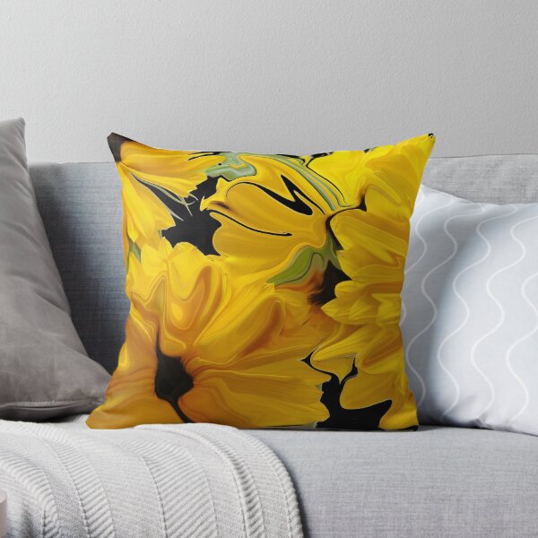 Sunflowers in Silk Throw Pillow