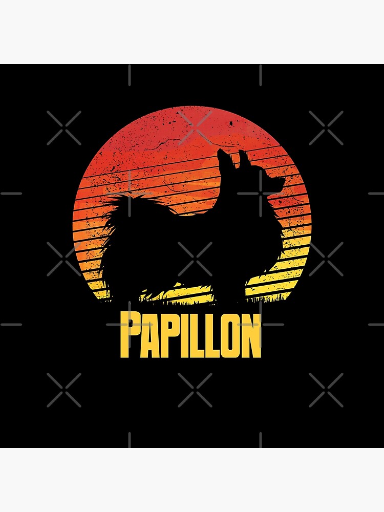 Sunset Papillon - Cool Sunshine Dog Silhouette Of A Papillon by dog-gifts