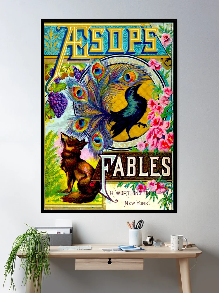 【Werbung vintage 】Aesop Antique 1800's Aesop Fables Decorative Cover Book, Vintage