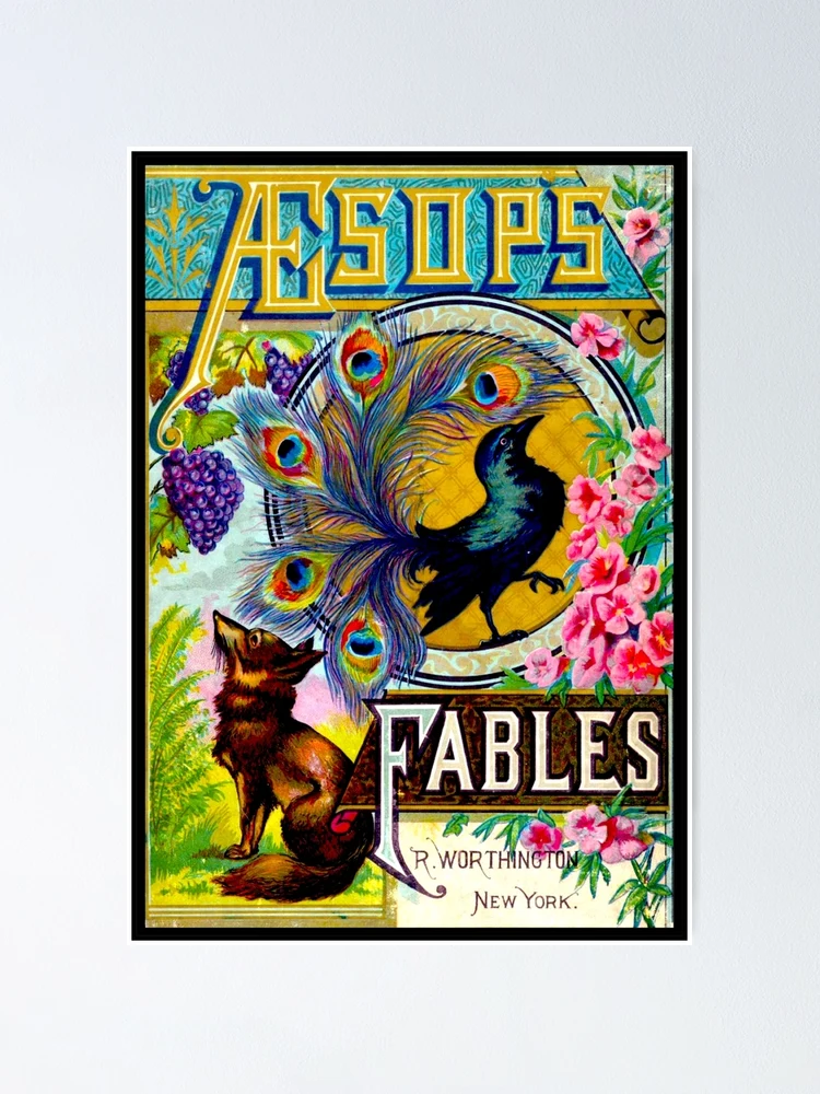 【Werbung vintage 】Aesop Antique 1800's Aesop Fables Decorative Cover Book, Vintage