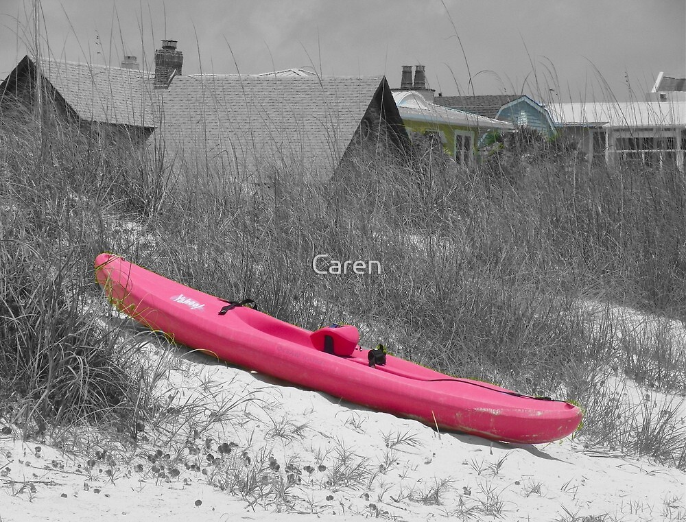 "Pink Kayak" by Caren Redbubble