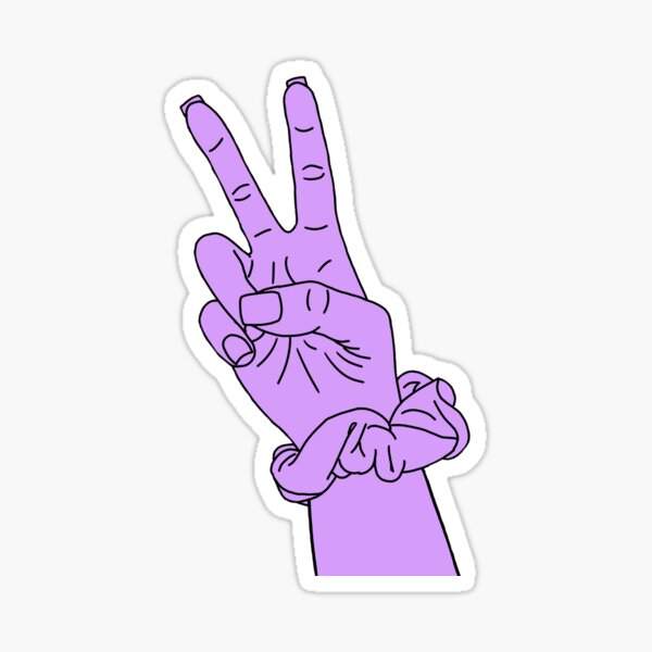 Purple Peace Sign Sticker By Ellefgab Redbubble - peace sign purple shirt roblox