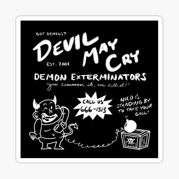 Vista previa del artículo con la obra «Devil May Cry, a tu servicio!», diseñado y vendido por comfysockz.