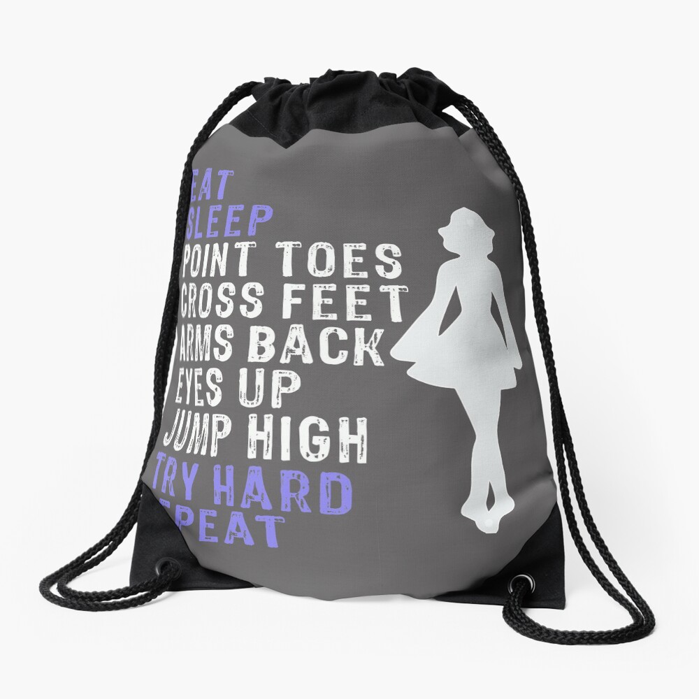 Awesome Girls Irish Dance Gift Eat Sleep Repeat Irish Dance Drawstring Bag