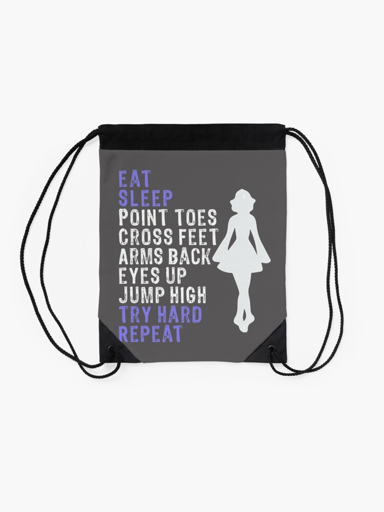 Alternate view of Awesome Girls Irish Dance Gift Eat Sleep Repeat Irish Dance Drawstring Bag