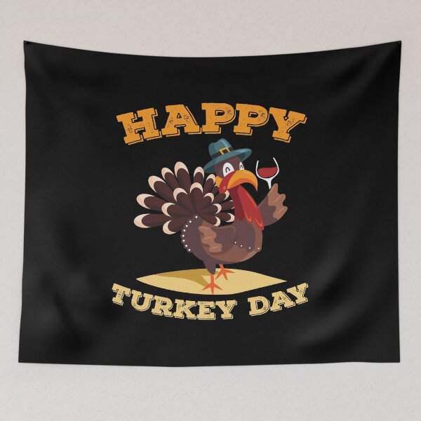 Item preview, Happy Turkey Day Funny Thanksgiving Wine designed and sold by BUBLTEES.