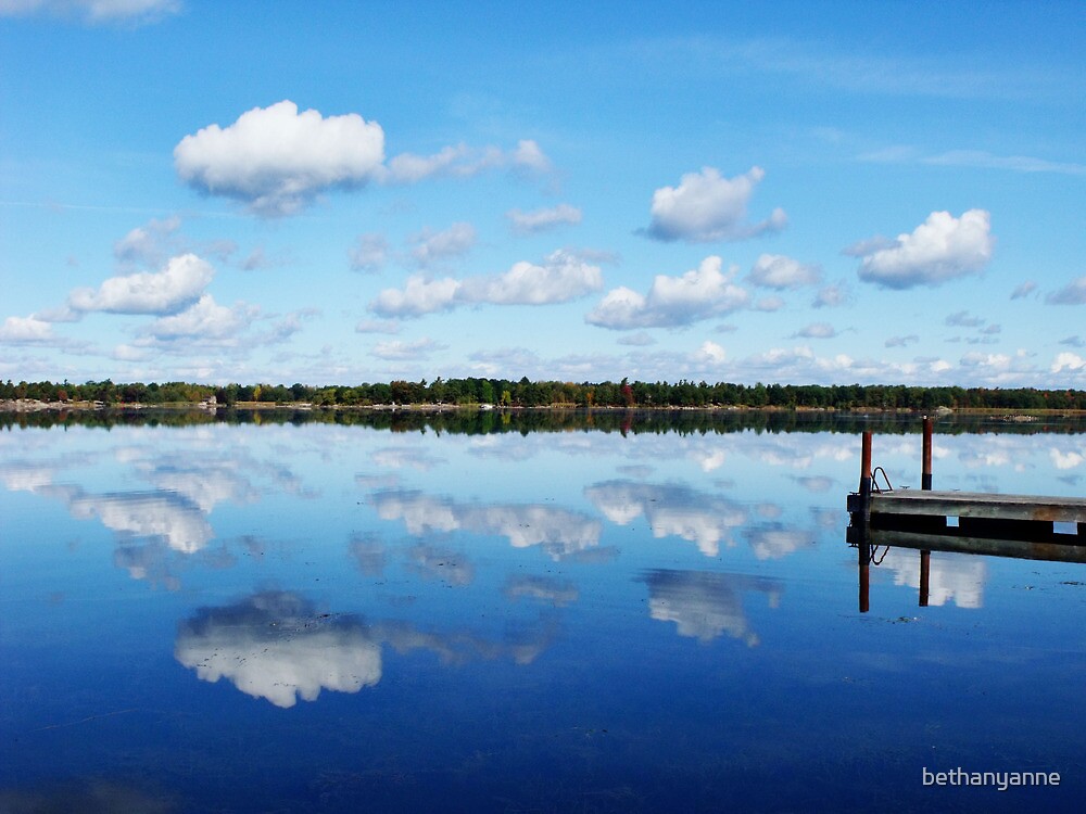 "Mirrored Morning Goose Bay, NY in the Thousand Islands" by bethanyanne Redbubble