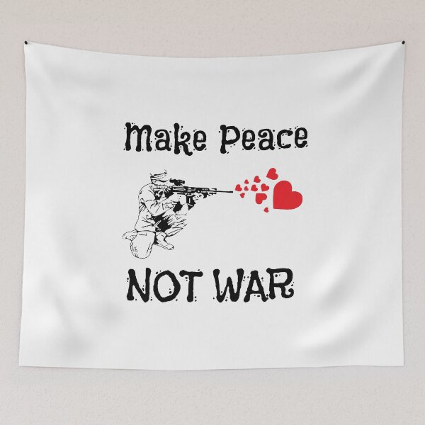 Item preview, Cute Make Peace Not War Soldier Shooting Hearts designed and sold by perfectpresents.