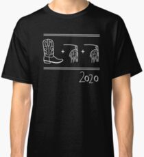 Stiefel und gezeichnete Illustration mit zwei Rändern Hand. Wie sagt man Bürgermeister Pete Buttigiegs Namen? 2020 Präsidentenrennen. Classic T-Shirt
