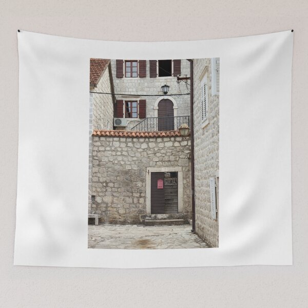 Item preview, Old stone house and street Perast Montenegro designed and sold by goceris.