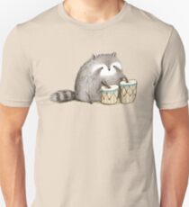 Raccoon on Bongos Unisex T-Shirt