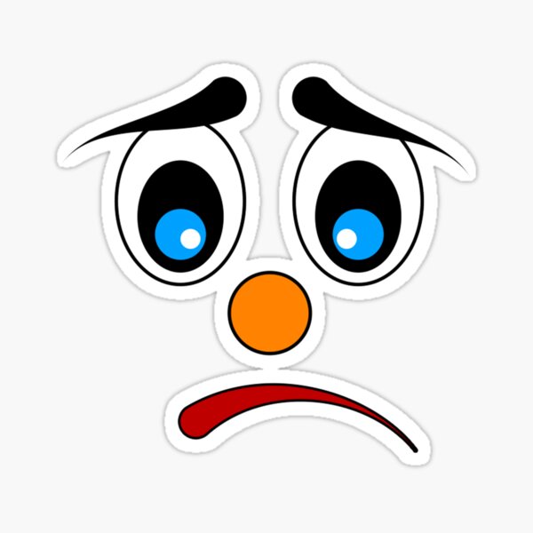 "Sad Face" Sticker By Ajkbilder | Redbubble