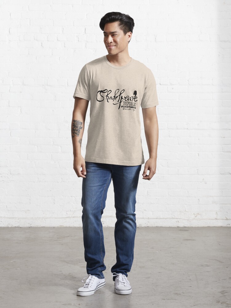 Alternate view of Shakespeare Republic Black Text Essential T-Shirt